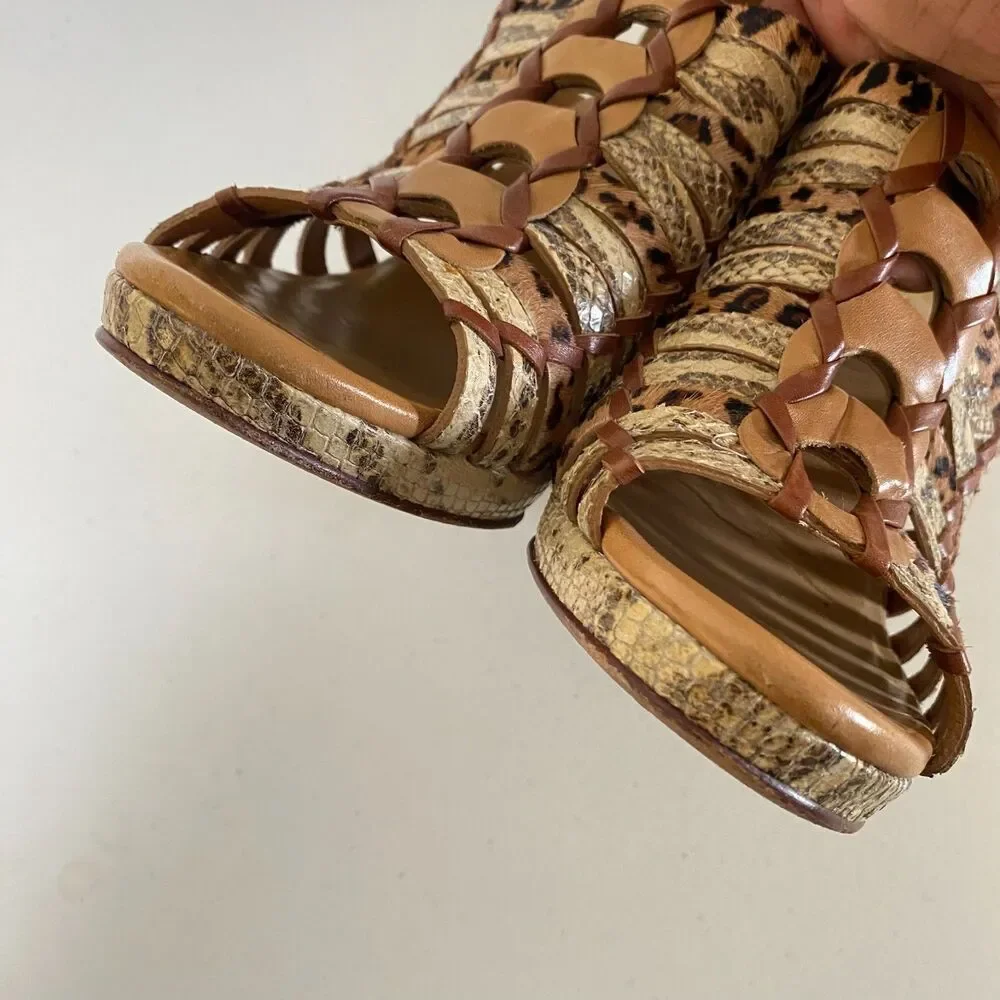 Cole Haan‎ Air Minka Wedge Sandals size 10B Brown